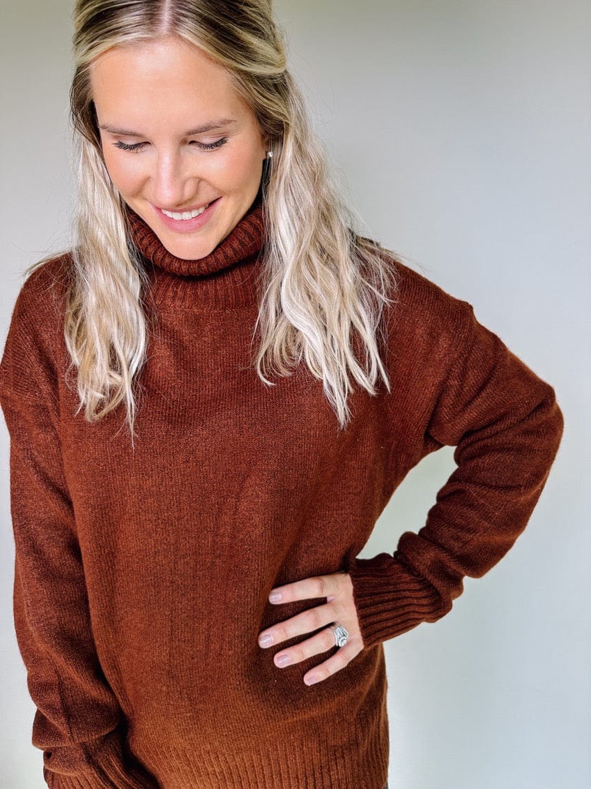 Lorelei Rust Turtle Neck Sweater